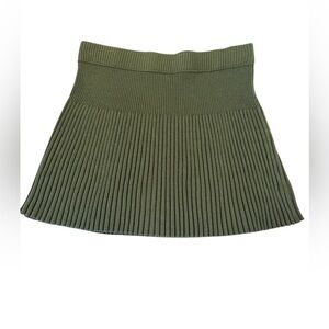 Aerie Olive Ribbed A-Line Skirt Size Large